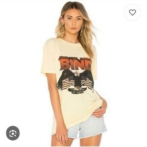 Anine Bing Eagle Cream Graphic short sleeve tee size large